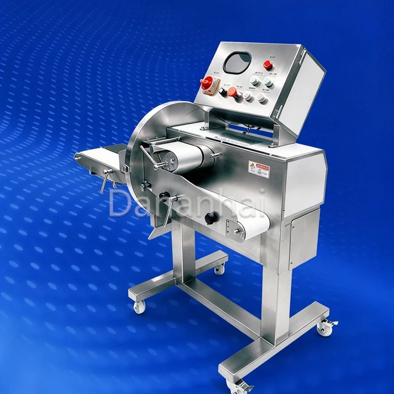 Cooked Meat Slicing Machine Stainless Steel Ham Slicer Industrial Cooked Pork Cutting Gear For Food Processing Workshop