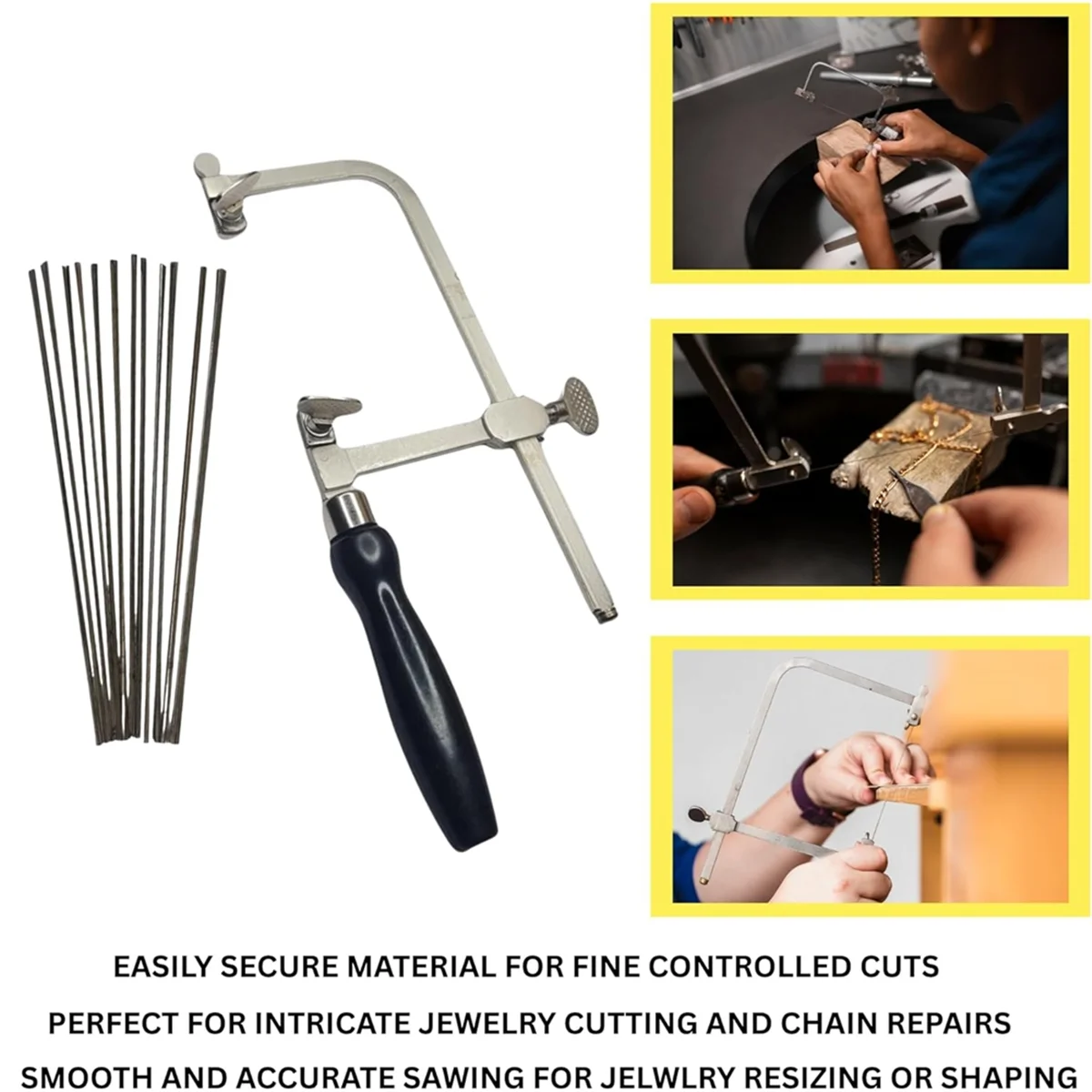 2025+ ジュエラーズソーフレーム 144種類のブレード付き - 木工、ジュエリー作り、クラフト、ホビー用に調整可能