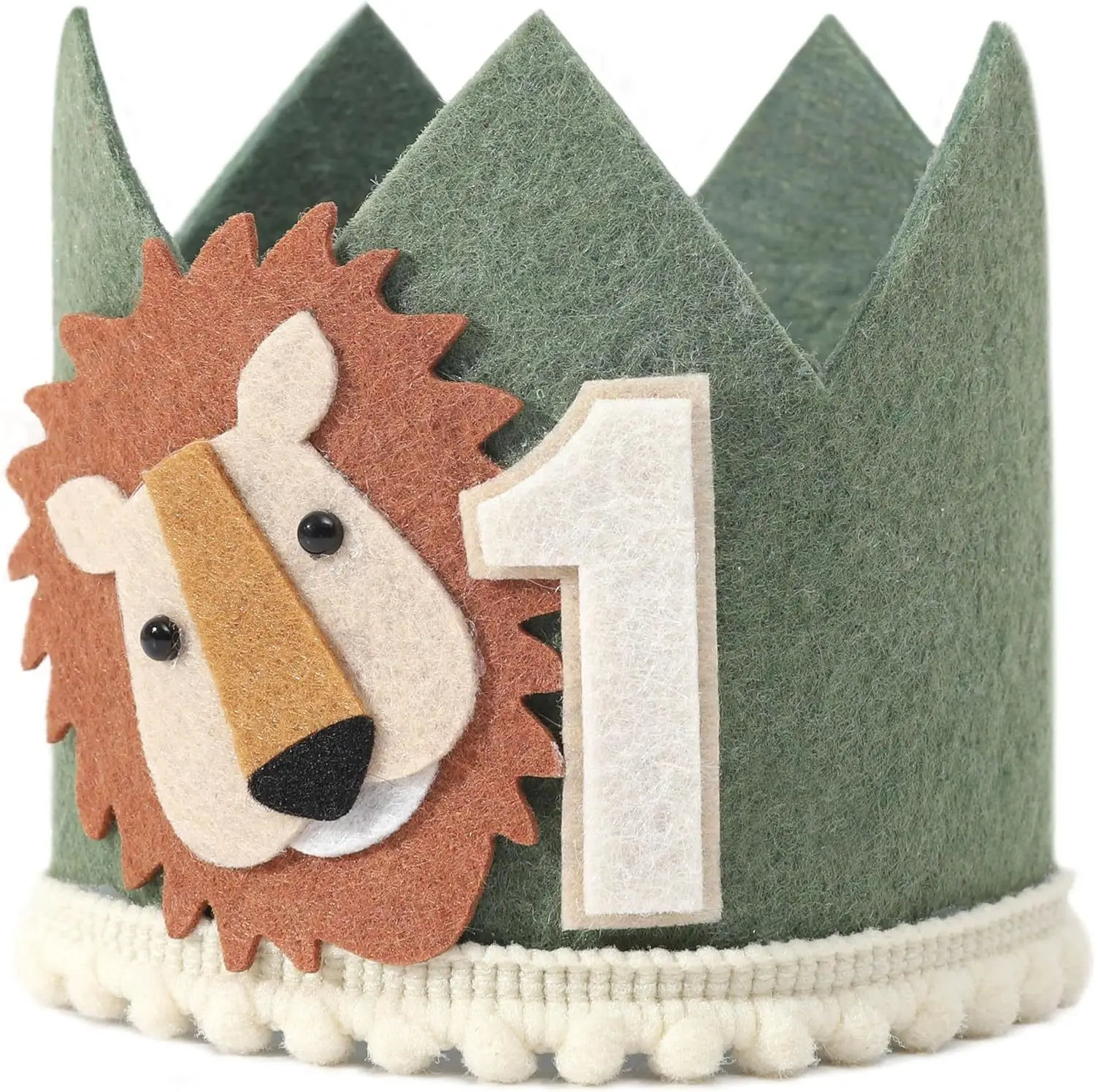 1-year-old Lion Crown Woodland Theme Happy Birthday Party Decoration Kids Boy Baby Shower Supplies