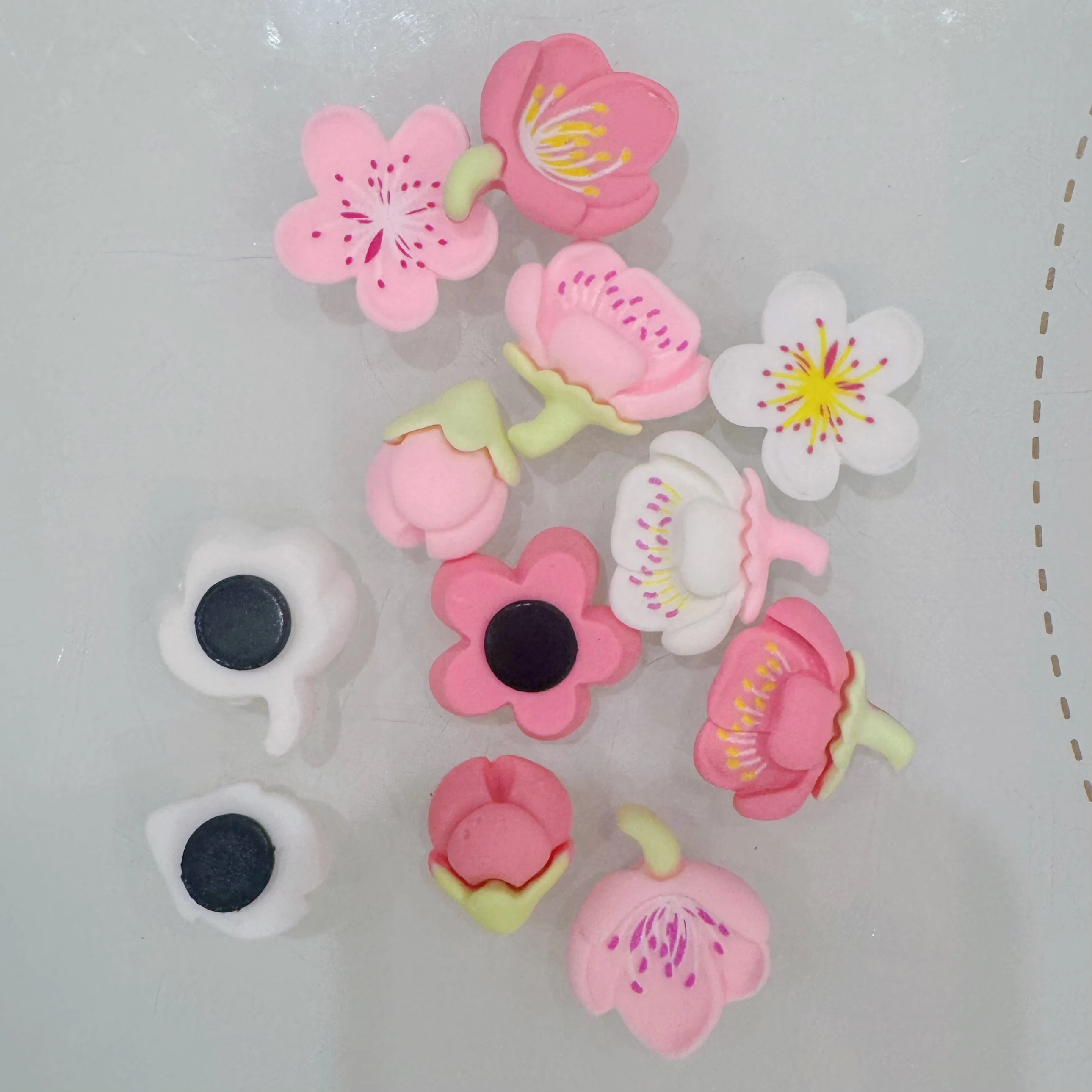 12 قطعة مغناطيس الثلاجة الوردي زهرة الراتنج الزخرفية مغناطيس الثلاجة الإبداعية السبورة الكرتون المغناطيسي ملصق ديكور المنزل