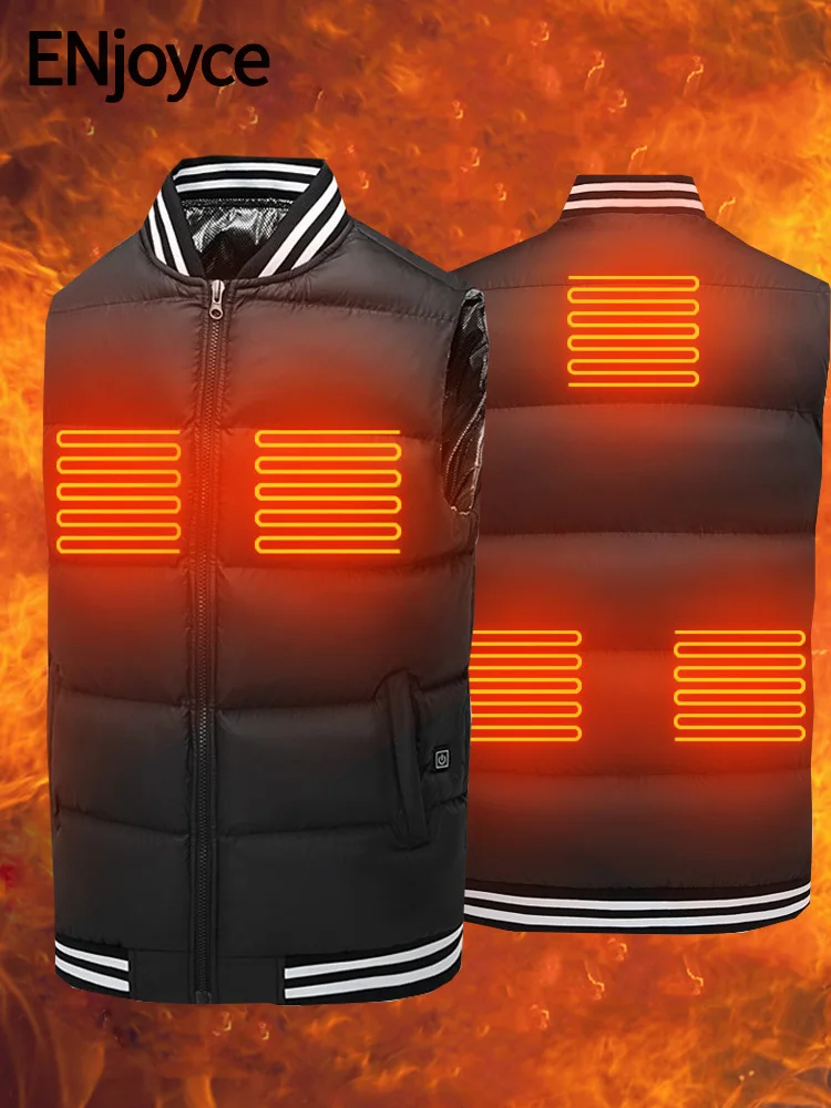 

ENjoyce Winter New USB Heated Vest Heating Baseball Sleeveless Jackets Men Women Thermal Heater Warm Hunting Coat H2305