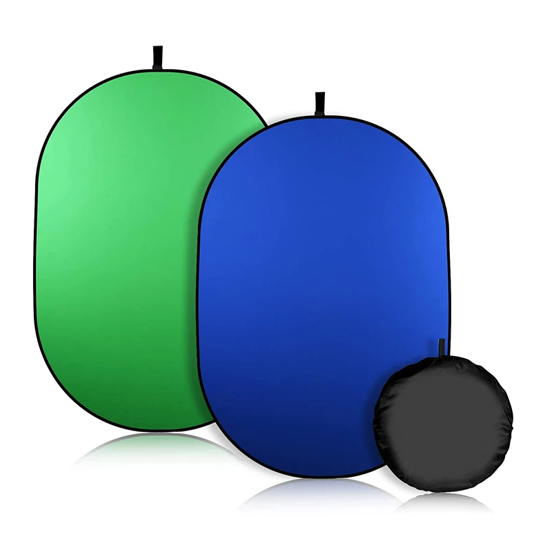 

Портативный зеленый, синий, серый фон для экрана 5 х 6,5 футов, складной всплывающий хромический фон для стула, зум, виртуальная камера для путешествий