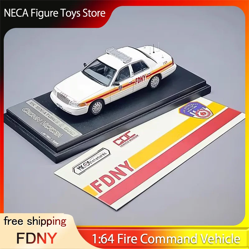 

Миниатюрная модель пожарной машины Crown Victoria FDNY в масштабе 1:64, литая под давлением, с витриной, игрушка-подарок для мальчиков