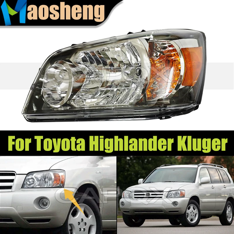 

Американская версия, передняя фара для Toyota Highlander Kluger 2004 2005 2006, фара дальнего света