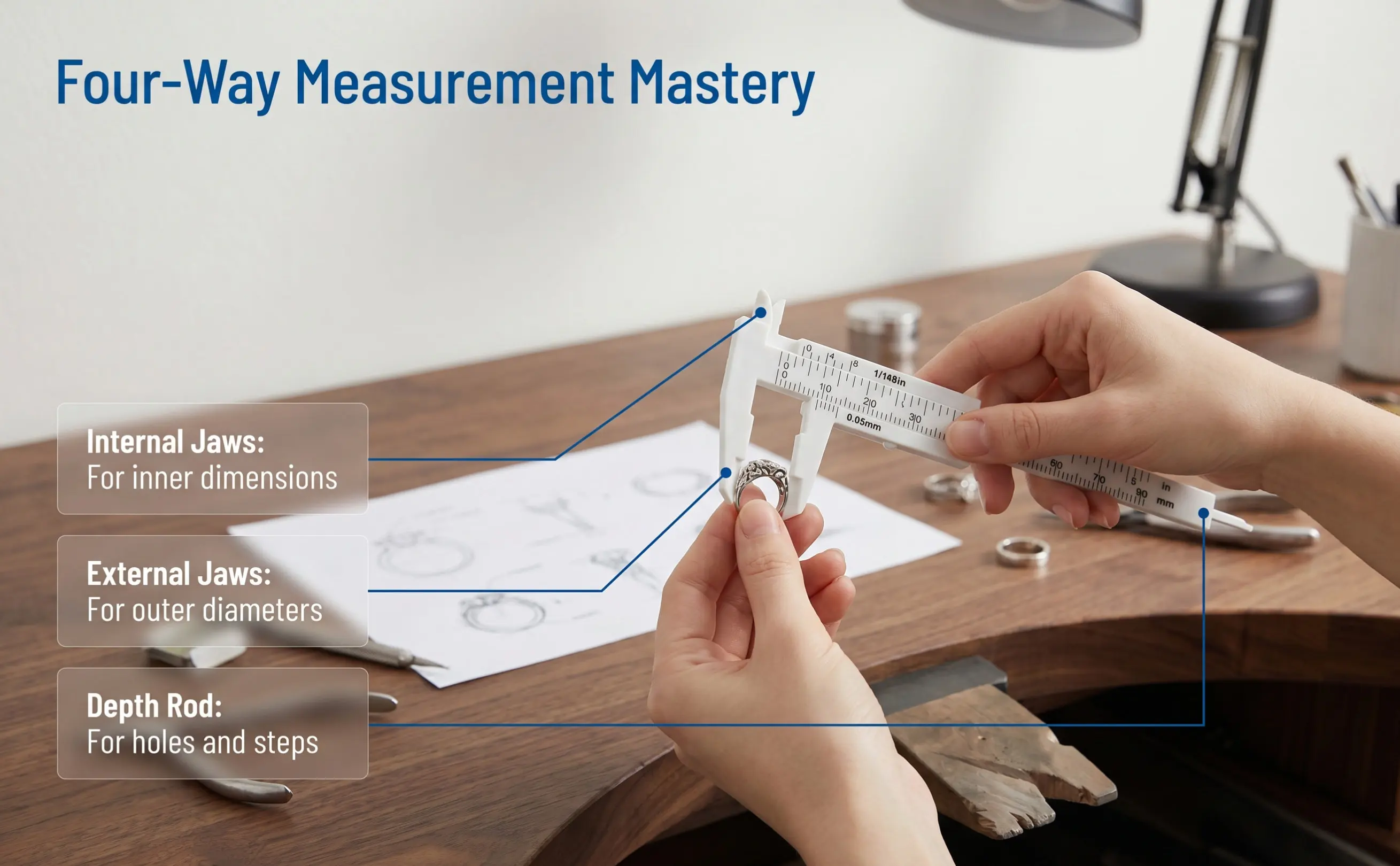 80Mm Mini Plastic Vernier Caliper Precision Measurement Tool for Button Jewelry Crafting Handicrafts Industrial Applications