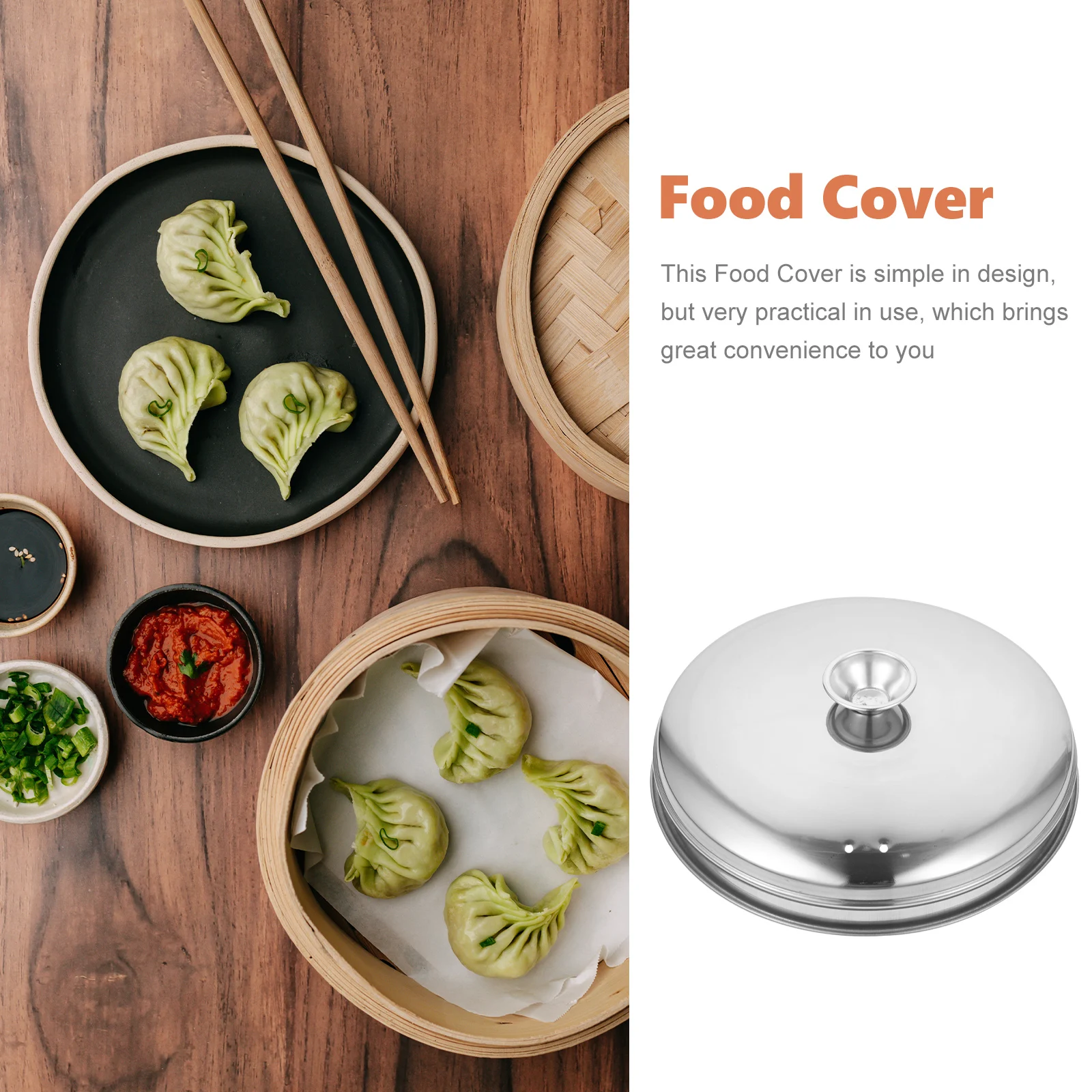 

Stainless Steel Steak Food Steamer Lid Cheese Melting Dome Kitchen Supply Indoor Use Basting Cover Griddle Splatter Plate Cover