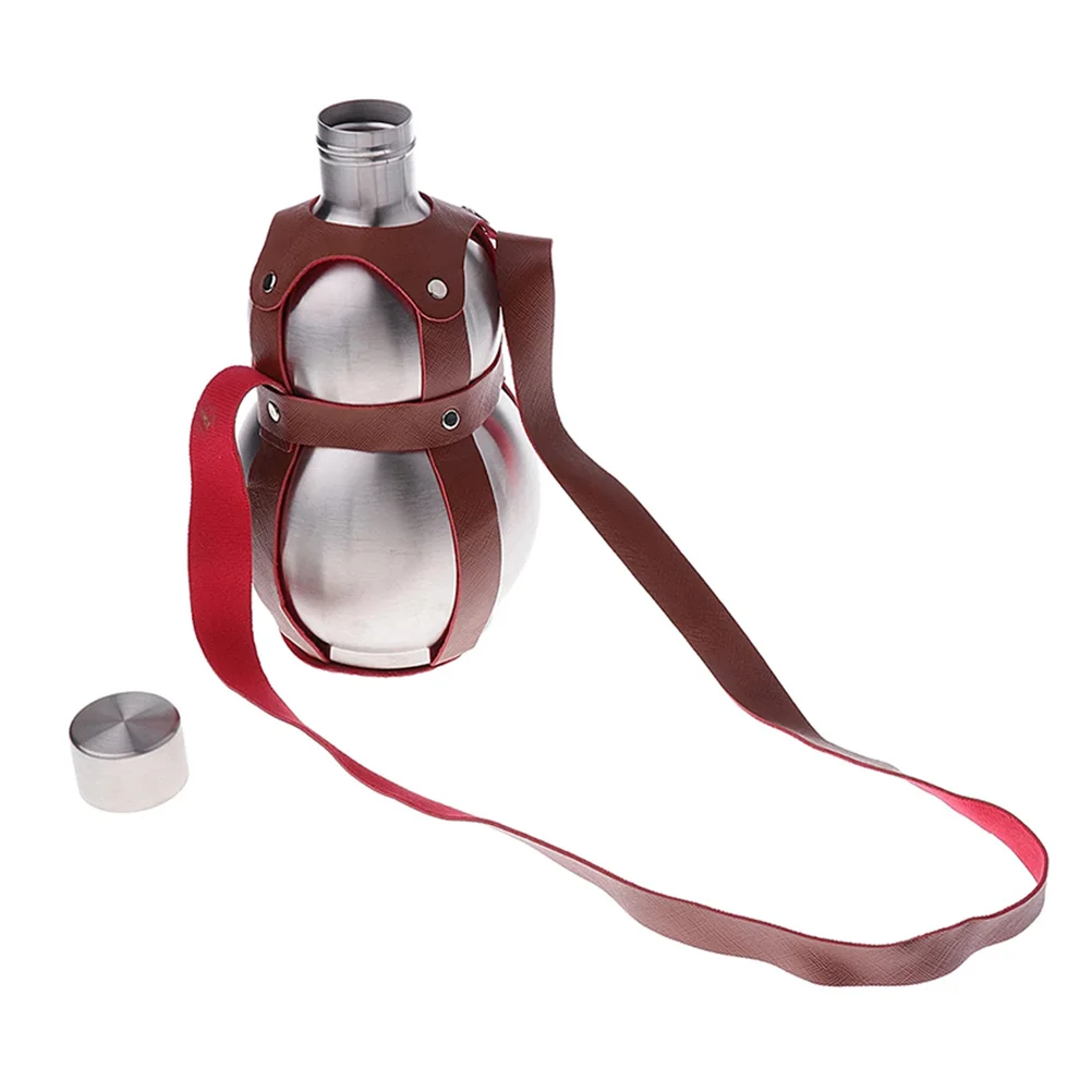 

Stainless Steel Bottle 1 Pound Gourd Shaped Portable Liquor Flask for Outdoor Camping Bottle Container