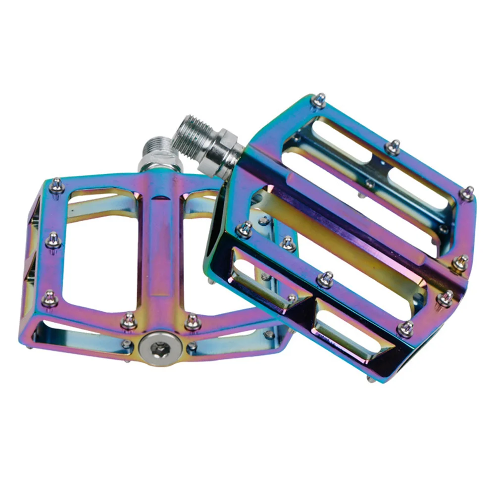 

1 Pair Aluminum Alloy Mountain Bike Pedals Anti-Slip Spikes Universal Platform Pedal Durable Stylish Colorful For Road Fixed