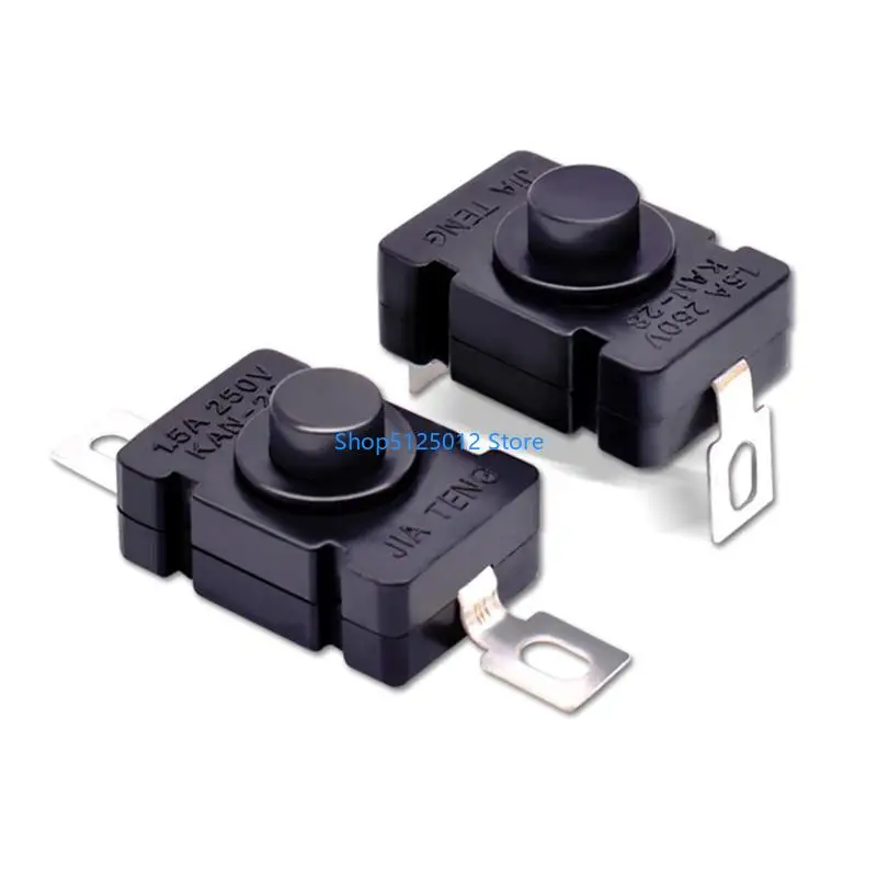 G8TC 10 piezas negro enganche Mini interruptor encendido/apagado interruptores botón bloqueo automático para linterna