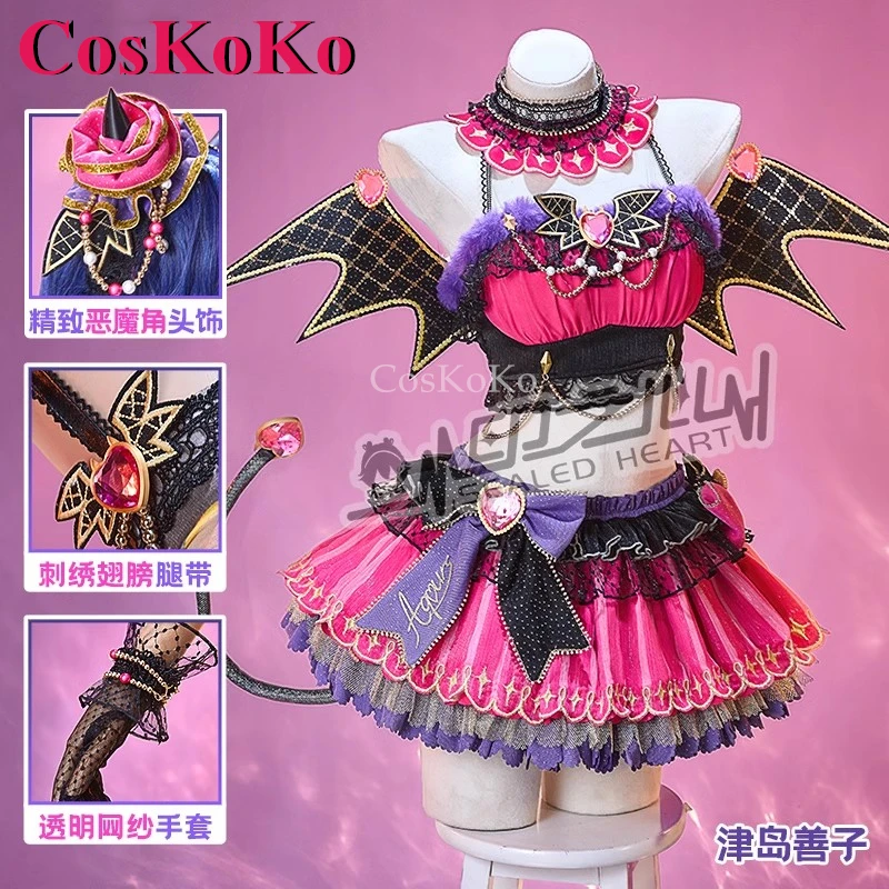 

CosKoKo Tsushima Yoshiko Cosplay Costumes LoveLive!Sunshine!! Little Devil Series Performance Singing Suit Role Play Clothing