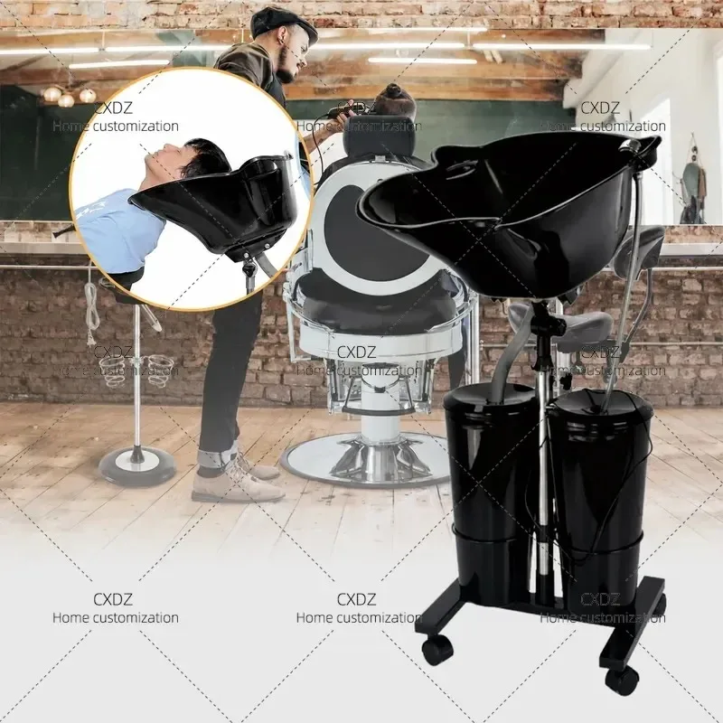 Vertical Thickened Double Bucket Electric Shampoo Bed Portable Movable Flush Basin for Hair Salon Cross-border Factory Direct
