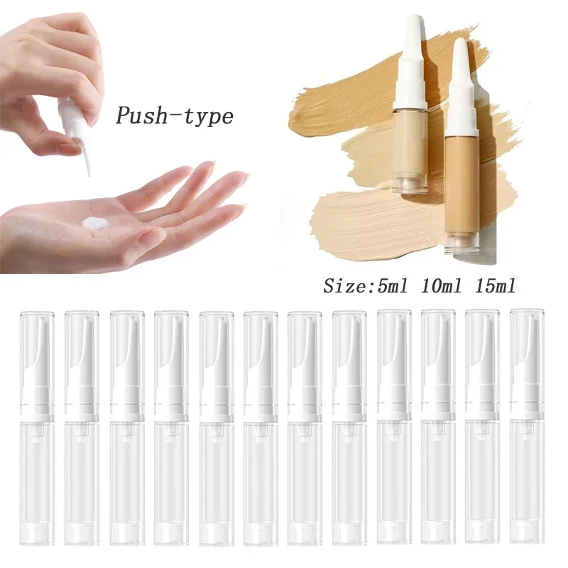 5 pz 5-15 ml Trasparente Pompa A Vuoto Bottiglia Dispenser di Fondotinta Bottiglie Portatile Viaggio Essenza Contenitore di Campione Vuoto Crema Per Gli Occhi Tubi