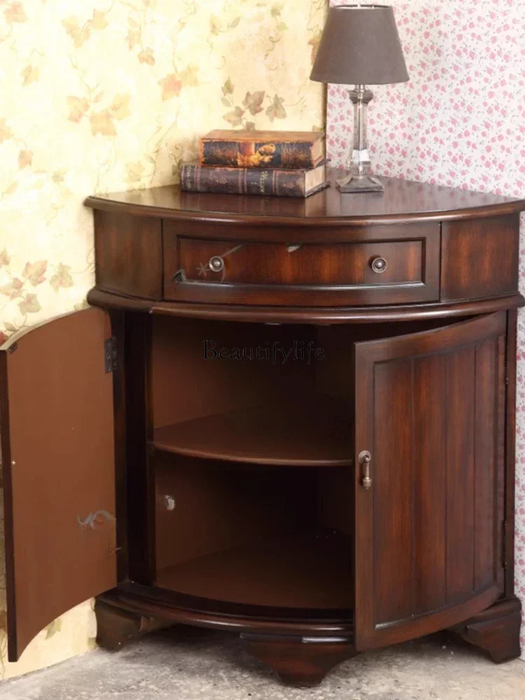 yj58 American White Walnut Locker Corner Triangle Cabinet