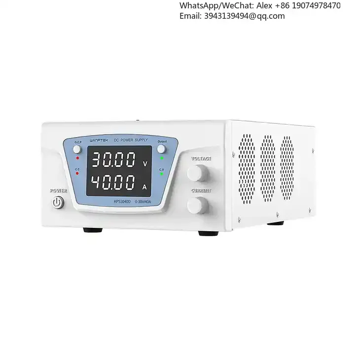 

Регулируемый лабораторный источник питания постоянного тока WANPTEK, 30В 40А 1200Вт, для лабораторий, разработки электроники, гальваники, KPS3040D