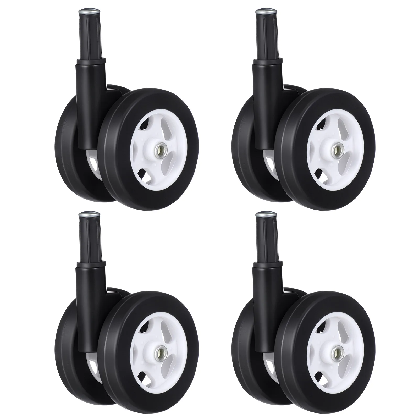 4Pcs Removable Stroller Wheel Kit Quiet Swivel Plastic Caster Wheels for Babies Walker Stroller Replacement Accessories