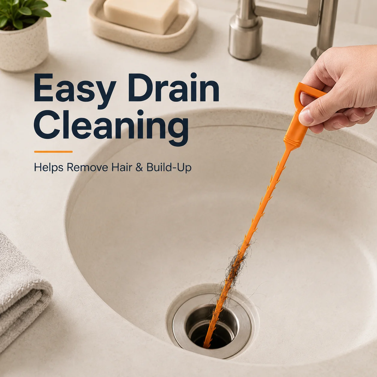 Flexible Drain Hair Remover Tool, Long Barbed Plastic Sink Snake with Loop Handle for Pulling Hair and Debris from Bathroom Sink, Shower, Bathtub, Kitchen Drain and Washbasin, Reusable Clog Cleaning Hook for Home Plumbing Maintenance