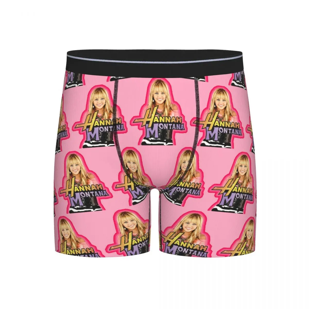 

Long Boxer Underpants Shorts Hannah Montana Collage Panties Men's Soft Underwear for Homme Man Boyfriend Gift