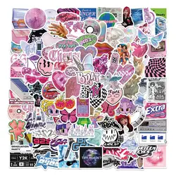 53/111pcs Vintage Leopard Love Y2k Stickers Aesthetic Laptop Motor Luggage Guitar Phone Skateboard 2000s Classic Kids Toys