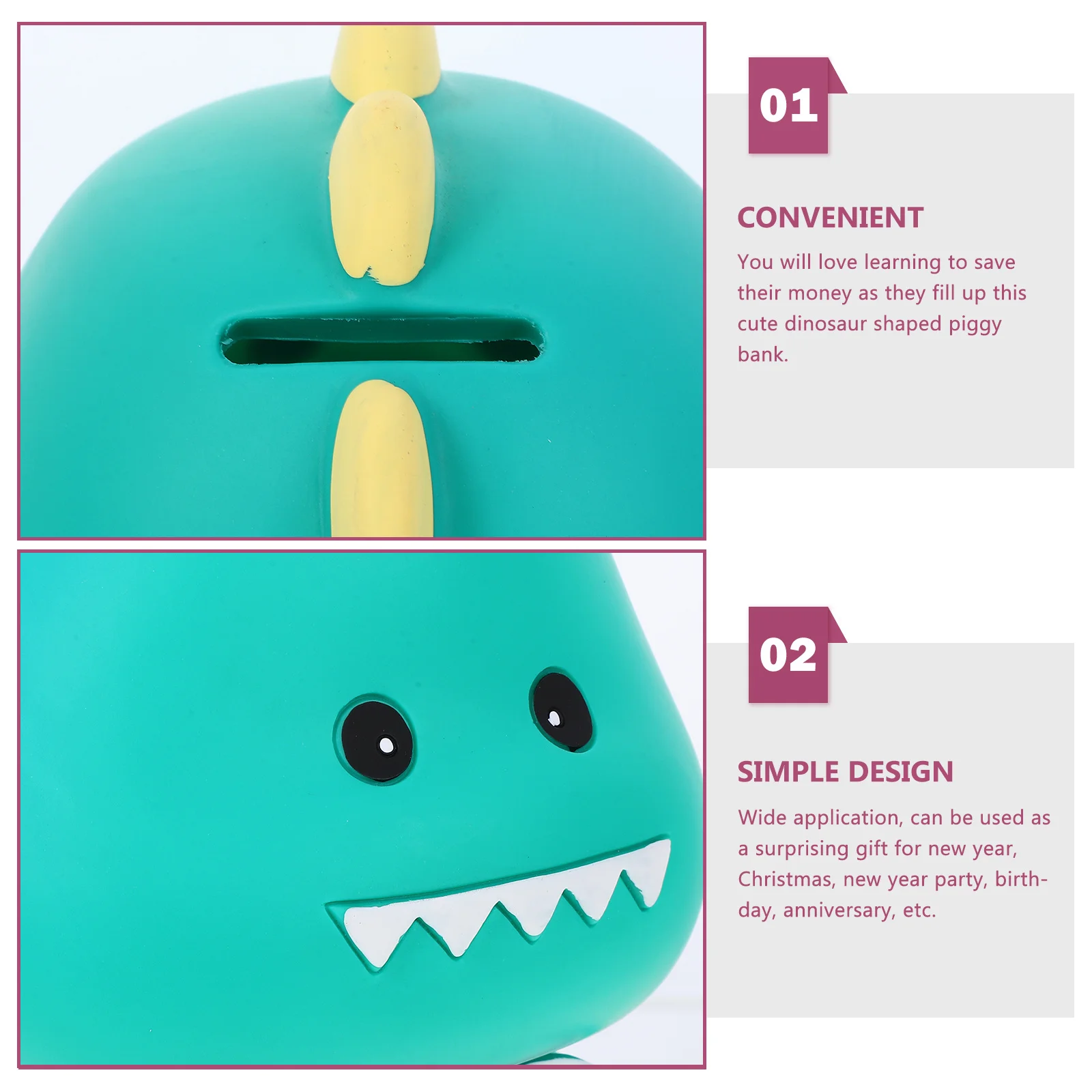 Creative Dinosaur Money Box Vinyl Coin Bank Cute Piggy Bank for Cash Saving Birthday Party Decor Coin Saving Pot