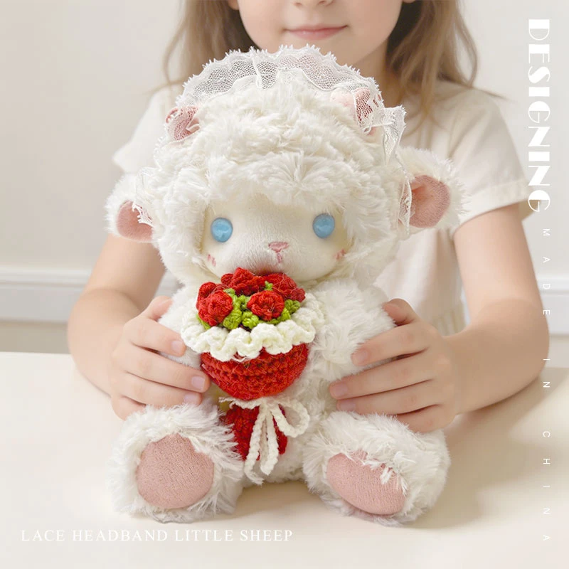 

Lace Hairband White Sheep Plush Toys 22cm Sheep Stuffed Doll Accompany Sleep Toy Home Decor Toys Kids Toys Birthday Gifts