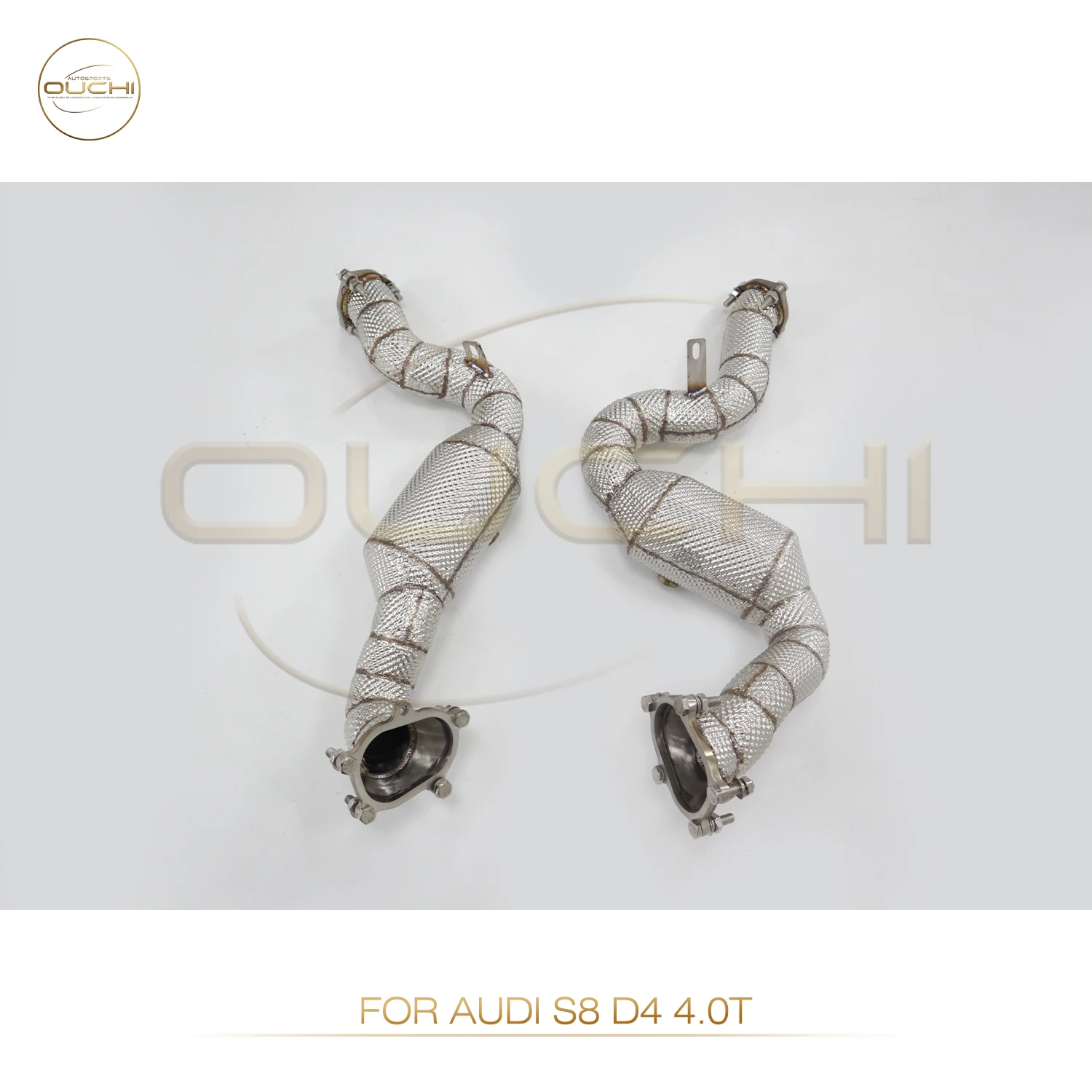 Tubo de escape sem gato OUCHI para Audi S8 D4 2013-2017 V8 4.0T sem sistema de exaustão de peças de desempenho automotivo catalítico