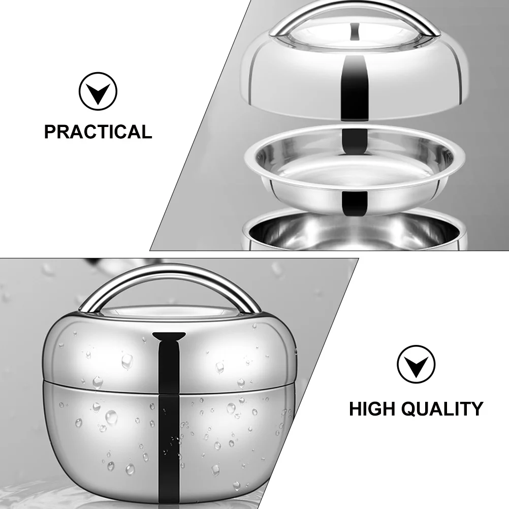 

Double Layer Stainless Steel Portable 1300ml Rust Free Easy Clean Lunch Container Office School Picnic