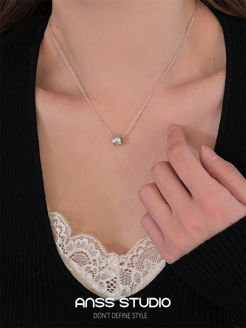 

【ANSS】Women Jewelry Minimalist Tiny Dainty Pendant Clavicle Necklace Elegant Wedding Necklaces Clavicle Chain for Women gift