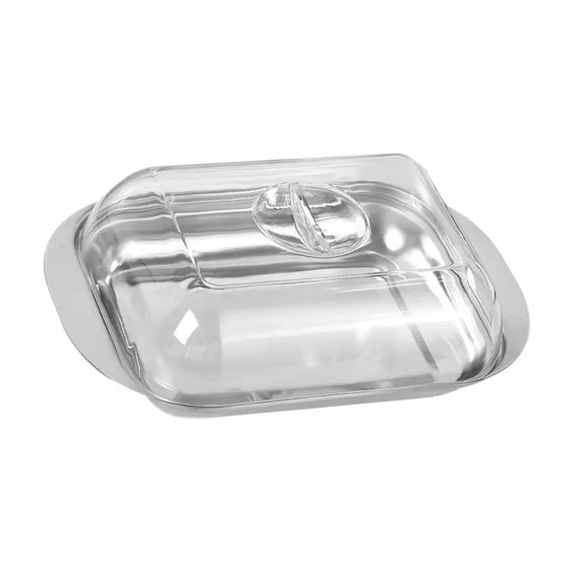 J1UL1N Butter Container - White Butter Fridge Storage Container Butter Storage Box,Metal Butter Box With Lid