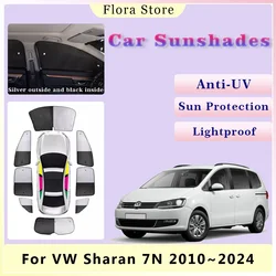 Car Sunshades for Volkswagen VW Sharan 7N 2010~2024 Full Coverage Windshield Pad Rear Front Window Sun Visor Curtain Accessories