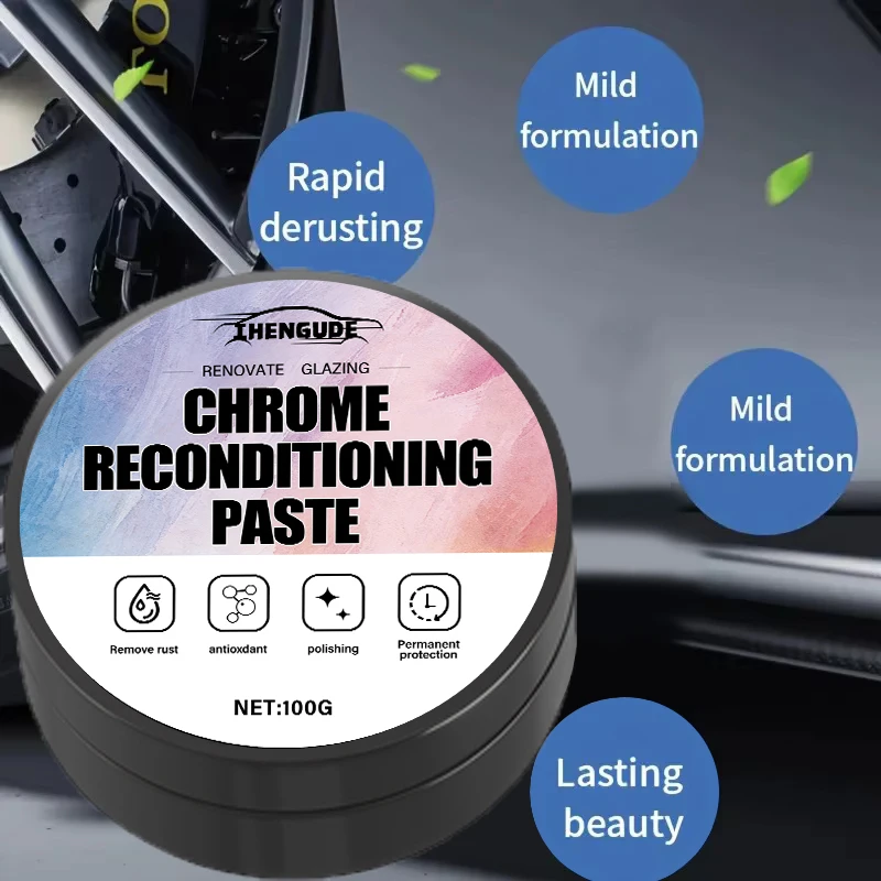 Repair Paste for Automotive Chrome Components, Specifically Designed to Restore Oxidized Chrome Trim and Badges, Comes with a Sponge image 2