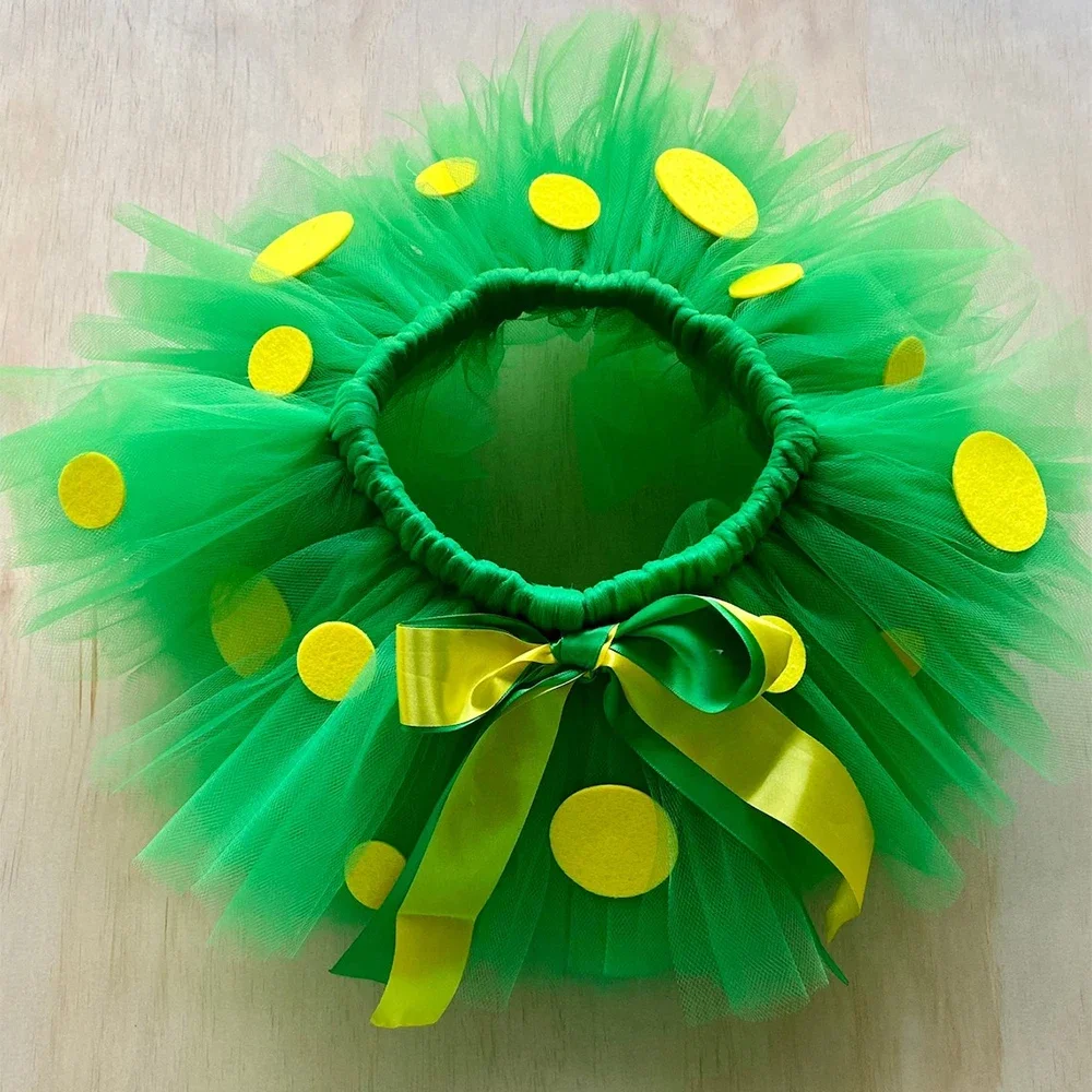 Gonna tutù di dinosauro verde per ragazze per bambini Vestiti per bambini per bambini Costume tutù animale a tema giungla Mini gonne di tulle soffici per ragazze