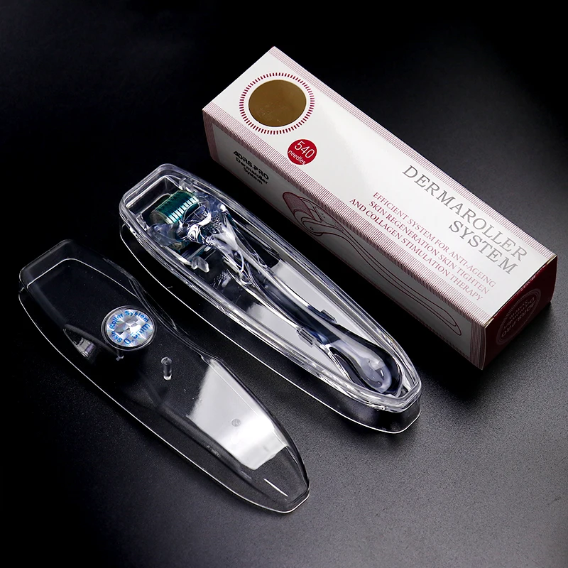 Professional Face Massage Roller Skin Care Tool Hair Regrowth Beard Growth Derma Roller 540 Mezoroller for Women and Men