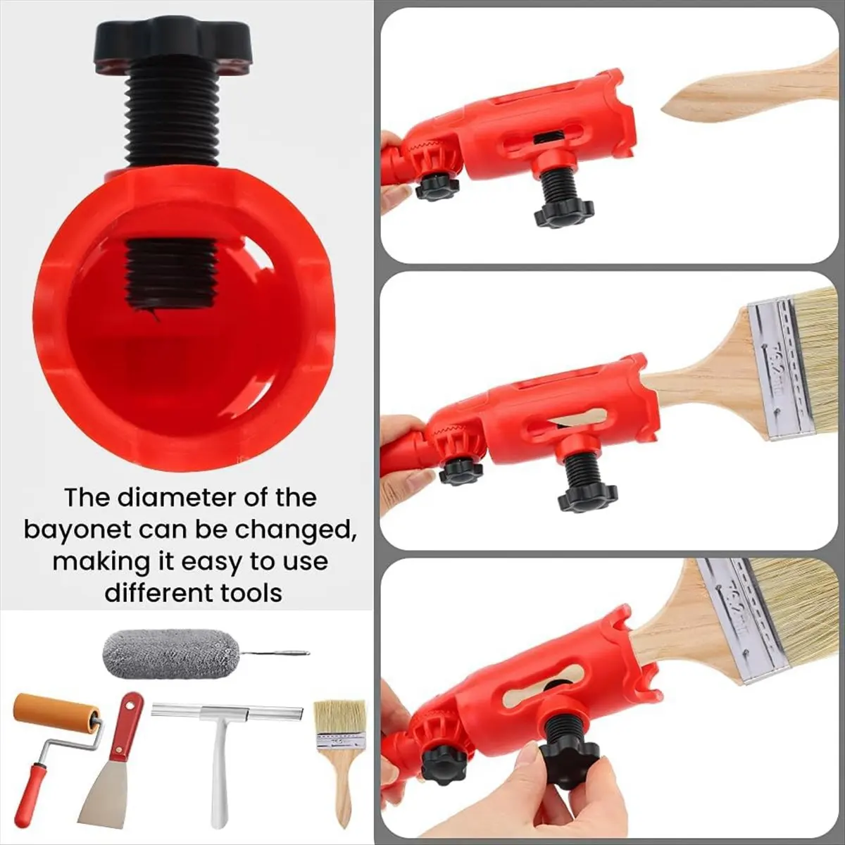 

(ABLP) Многофункциональный удлинитель для кисти с кистью в комплекте, насадки для удлинительной штанги для малярного валика, инструмент для окрашивания краев