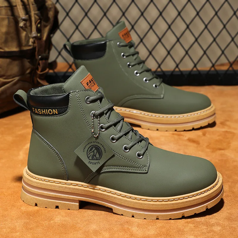 الرجال أحذية عالية الجودة 2025 الخريف الشتاء أحذية من الجلد موضة في الهواء الطلق حذاء من الجلد للرجال الدانتيل متابعة أحذية مريحة عدم الانزلاق #3