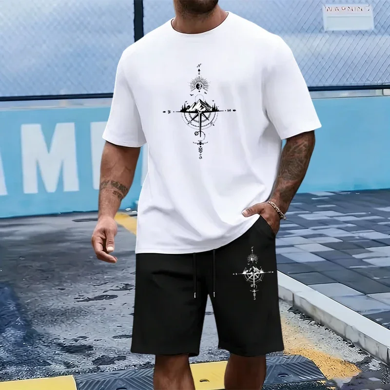 

2026 Mens T-Shirt Tracksuit Casual Sportswear Outdoor Sports Jogging Man Clothes Summer Single Piece O Neck Short Sleeves Shorts