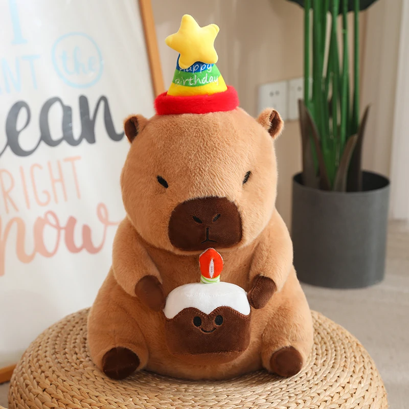 Birthday Capybara Doll Capybara Stuffed Animals Capybara Plush Toy for Kids Capibaras Peluche Girl Gifts Stuffed Kapibara Doll