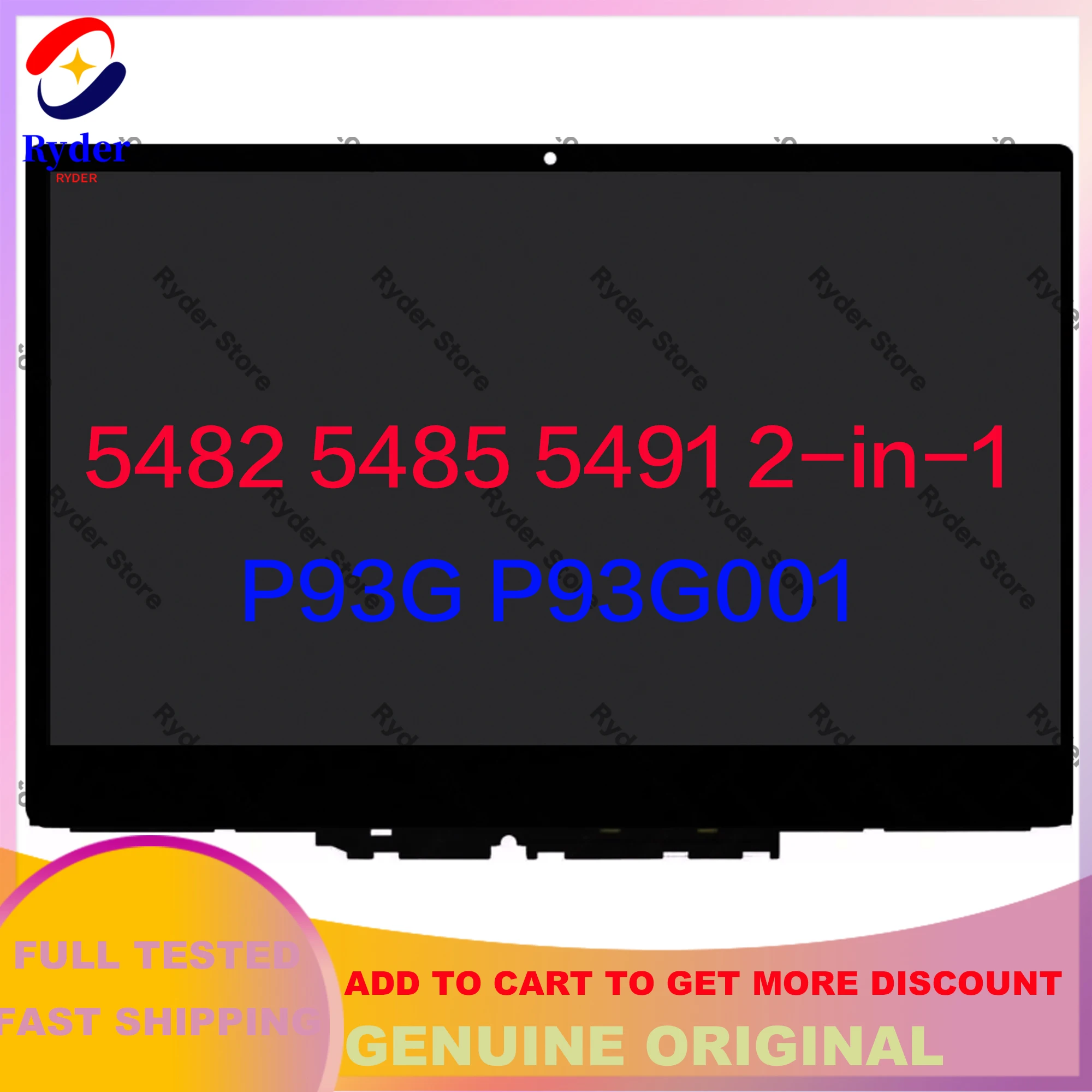 

14" IPS Original For Dell Inspiron 14 5481 5482 5485 5491 2-in-1 P93G P93G001 FHD LCD Touch Digitizer Screen Assembly With Frame