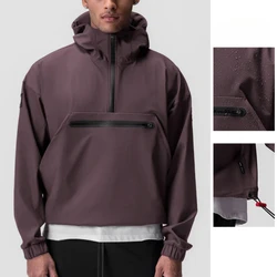 Men's Spring Autumn Waterproof Running Jackets Gym Fitness Sports Sportswear Hooded Zipper Hoody Sweatshirt Casual Pullover Coat