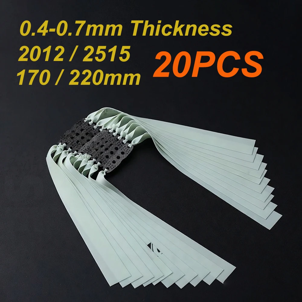 

20PCS Professional Rubber Band Special Slingshot Rubber Band For Competitive Competition 2012/2515 Model 0.4-0.7mm Thickness