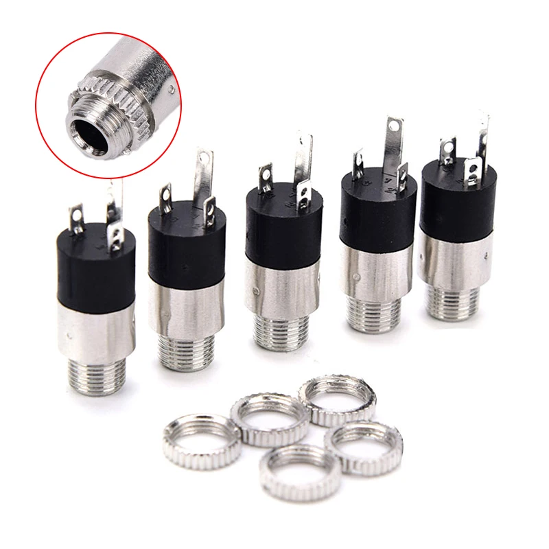 5pcs PJ392 Stereo Female Sockect Jack 3.5 Audio Headphone Connector 3.5mm Stereo Headphone Audio Video Jack Socket Plug