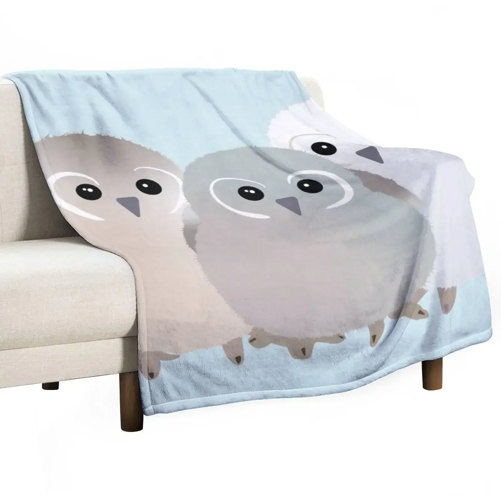 

Cute 3 Baby owls Throw Blanket halloween manga bed plaid Beach Blankets