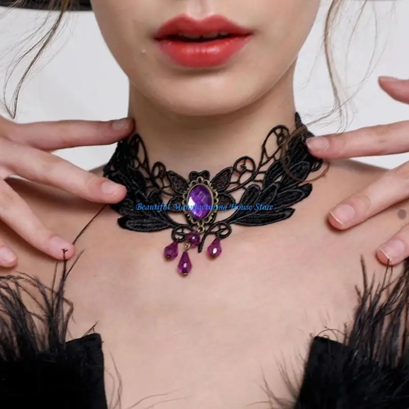 E56A Adjustable Witch Hat Necklace Suit Carnivals Witch Hat Festival Costume Hat Spooky Witch Hat  for Halloween Festivities