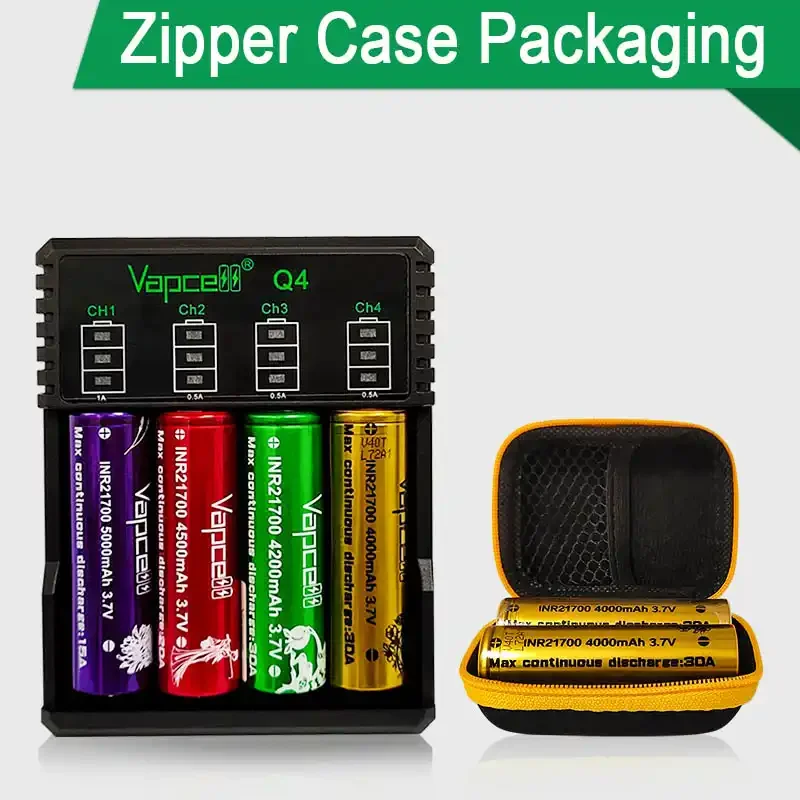 1-8 Uds Original Vapcell INR 21700 4000mAh 30A 3,7 V batería de litio de alta capacidad para linterna el mismo rendimiento que 40T
