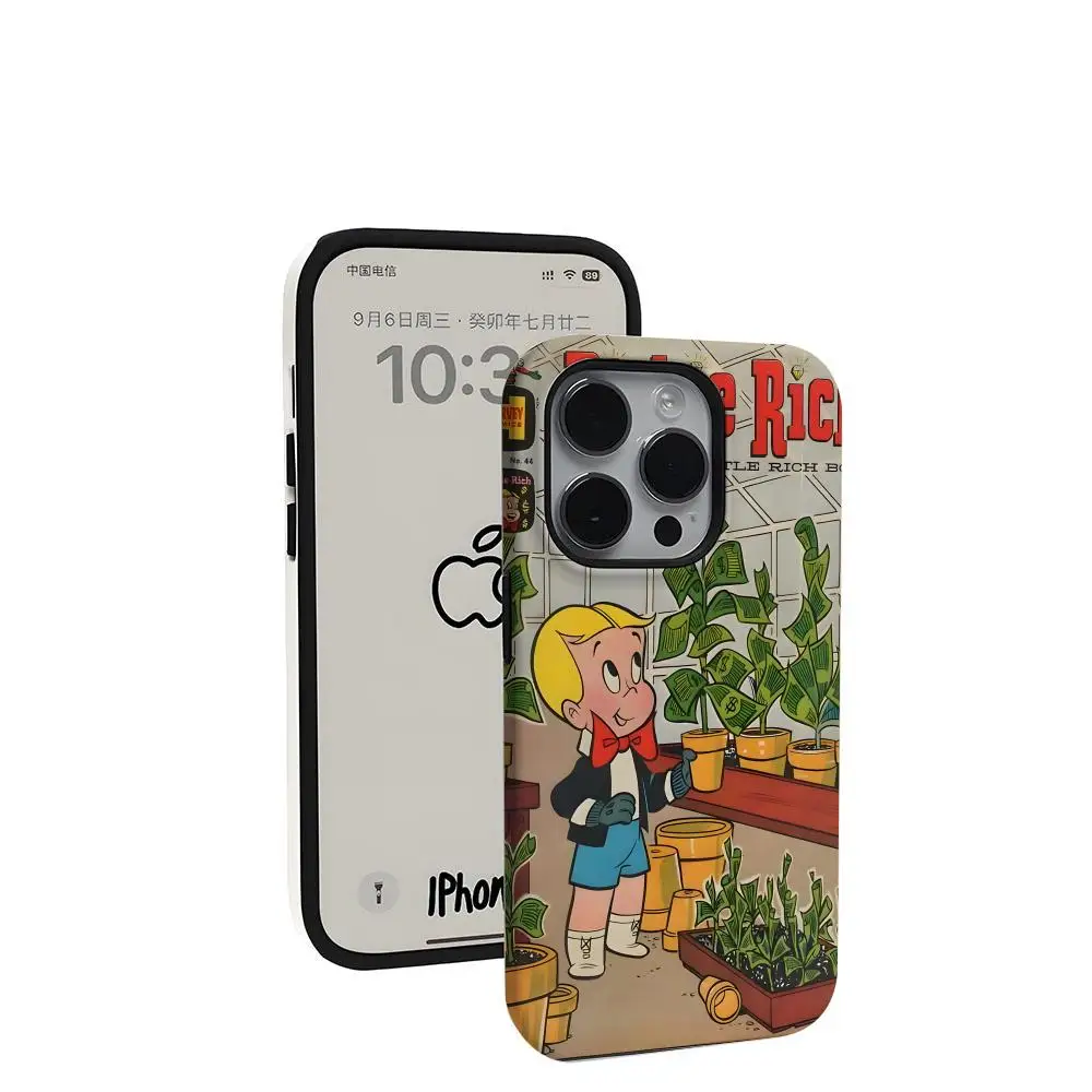 Cartoon Richie Rich Handyhülle Neu für iPhone 17 16 15 14 13 12 11 Pro Max X XR XSMax Plus Glänzende Folie Harte PC-Abdeckung – Detail 6