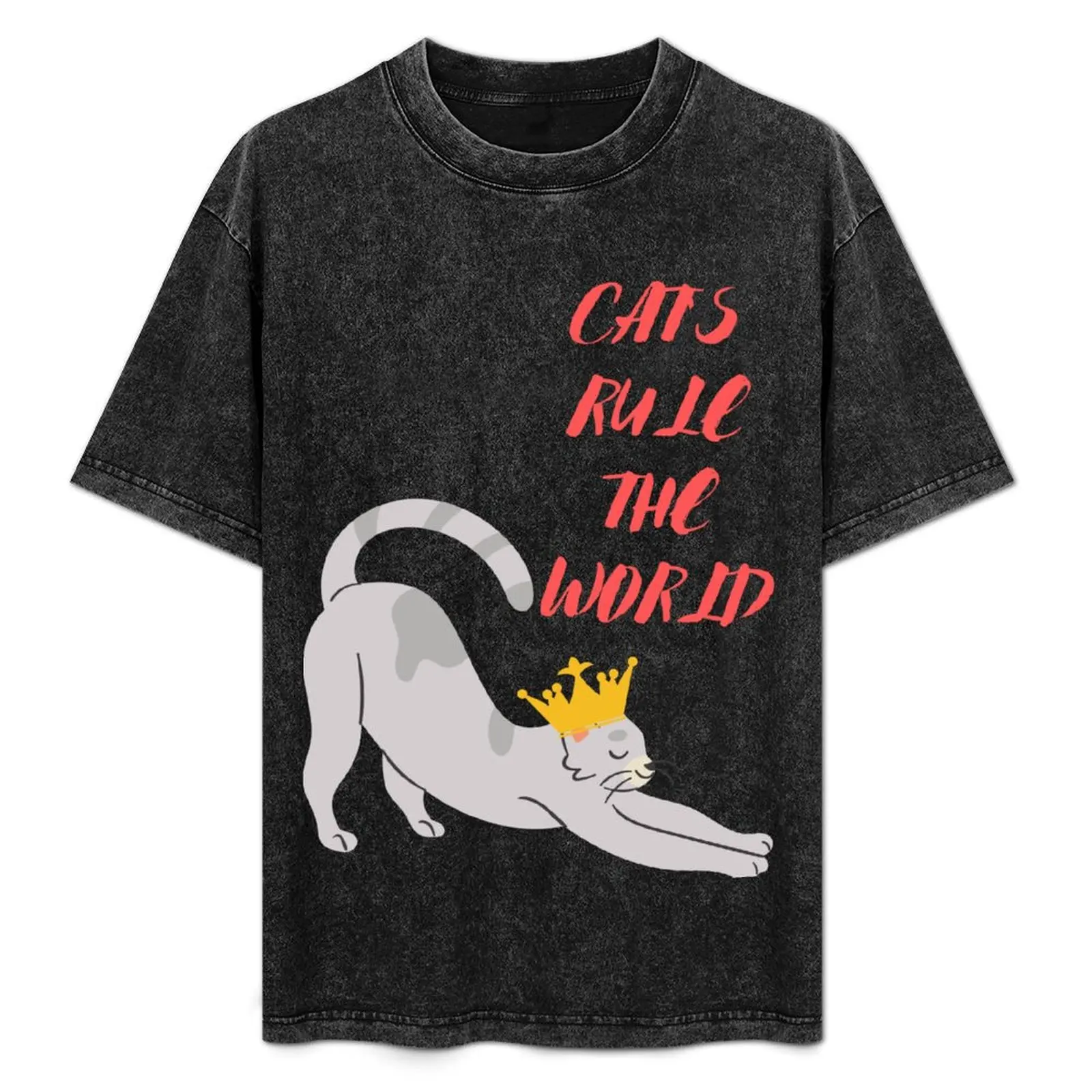 Cats Rule The World T-Shirt custom t shirt oversizeds tees heavyweights mens t shirts