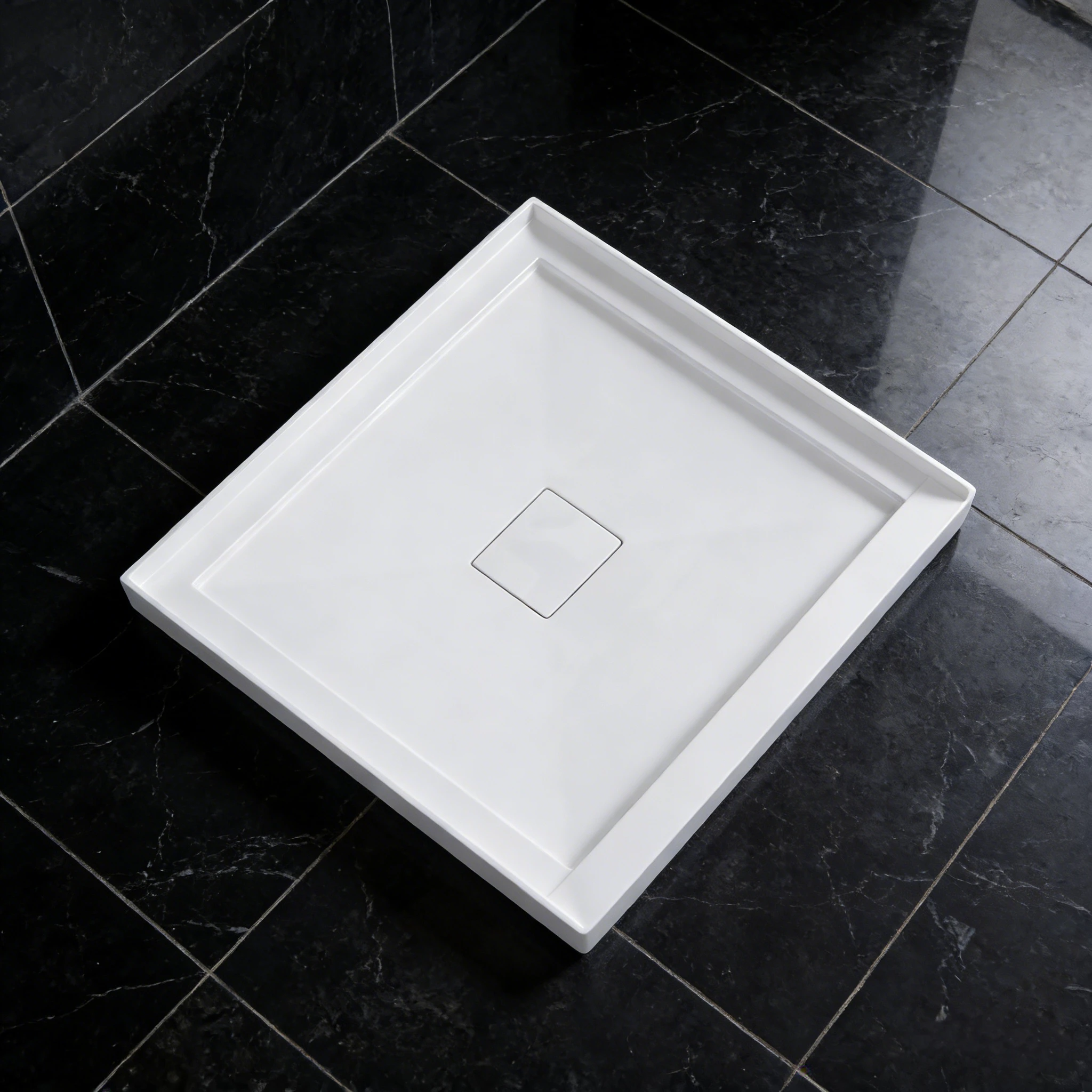 

Квадратное акриловое душевое основание размером 36 x 36 дюймов с центральным сливом, одинарный порог, белый (слив в комплект не входит)