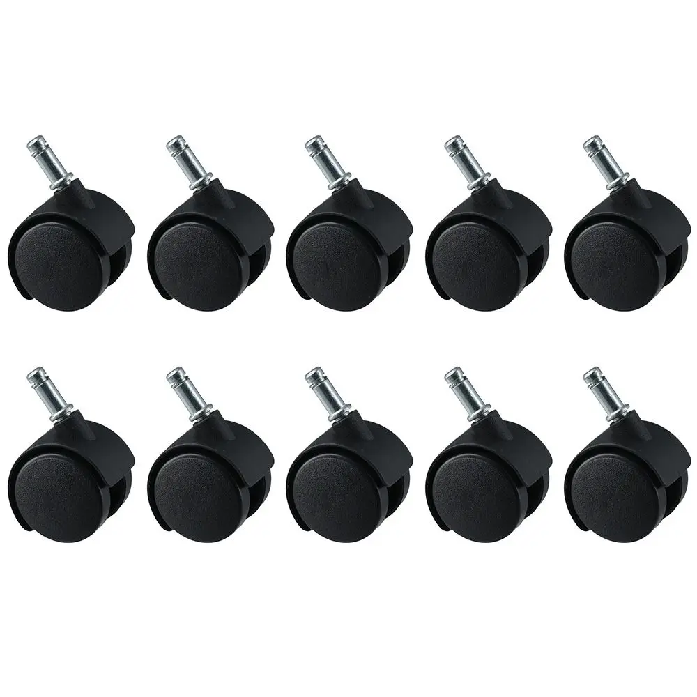 Portable Nylon Insert Rod 360 Degree Universal Caster PP Silver Furniture Pulley Iron Black 1.5 Inch Swivel Casters Worker