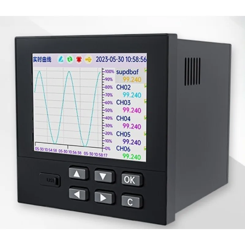 Temperature inspection three-phase current multi-channel voltage monitoring recorder
