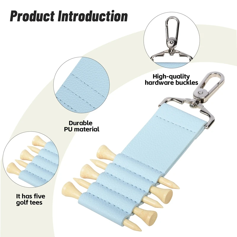 

Premium PU Leather Golf Tee Holder Belt Clip Portable Golf Tee Organizer for Men & Women, Golf Accessory for Easy Tee Storage