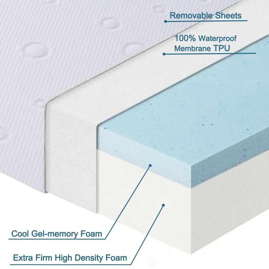 وسادة مرتبة سرير، مرتبة إسفنجية ميموري فوم مزدوجة الجوانب مقاس 33 × 20 × 2 مع غطاء ناعم قابل للتنفس وقابل للإزالة مناسب لـ Mika Micky K
